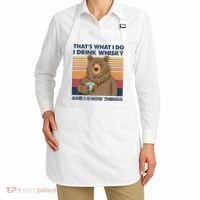 That's What I Do I Drink Whiskey And I Know Things Bear Tee Apron thumb 2