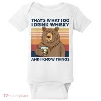 That's What I Do I Drink Whiskey And I Know Things Bear Tee Baby Bodysuit thumb 0