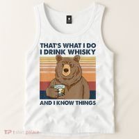 That's What I Do I Drink Whiskey And I Know Things Bear Tee Tank Top thumb 2