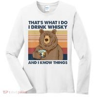 That's What I Do I Drink Whiskey And I Know Things Bear Tee Women's Long Sleeve Shirt thumb 0