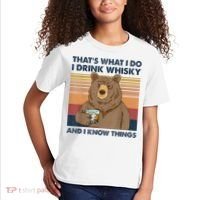 That's What I Do I Drink Whiskey And I Know Things Bear Tee Kids T-Shirt thumb 2