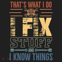That's What I Do I Fix Stuff And I Know Things Mechanic Beanie thumb 2