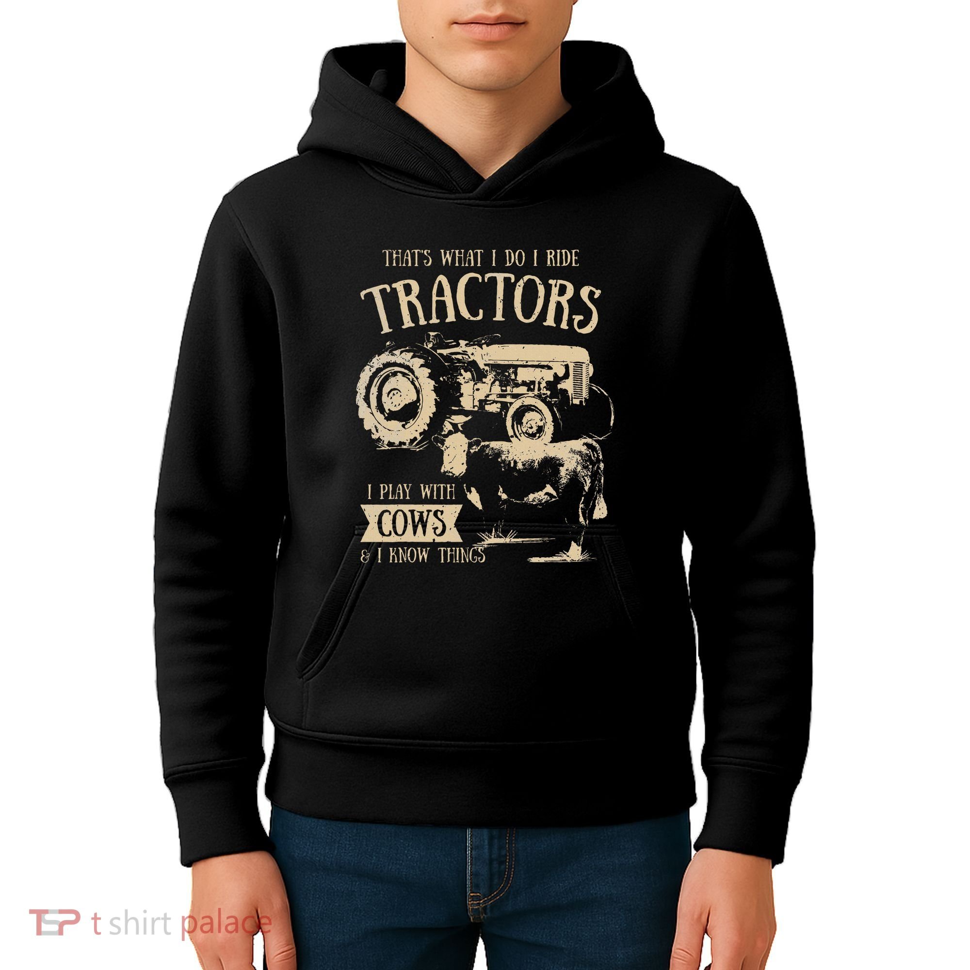 Thats What I Do I Ride Tractors Farmer Cowboy Kids Hoodie