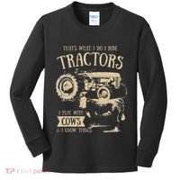 Thats What I Do I Ride Tractors Farmer Cowboy Kids Long Sleeve Shirt thumb 0