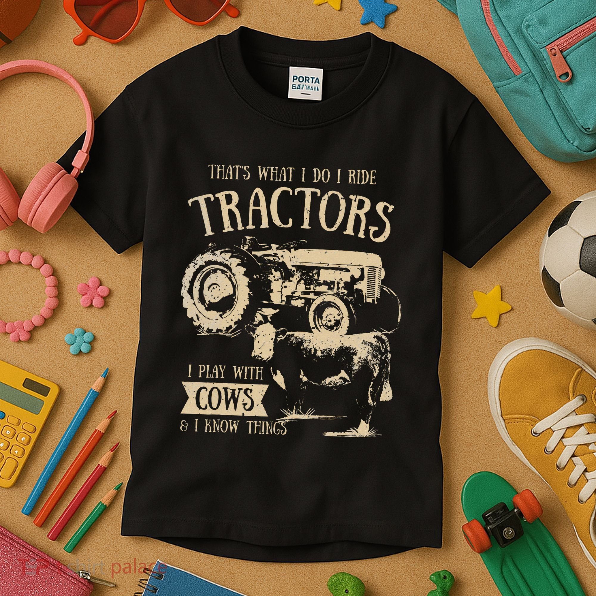 Thats What I Do I Ride Tractors Farmer Cowboy Kids T-Shirt