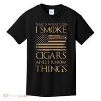 ThatS What I Do I Smoke Cigars And I Know Things Kids T-Shirt thumb 0