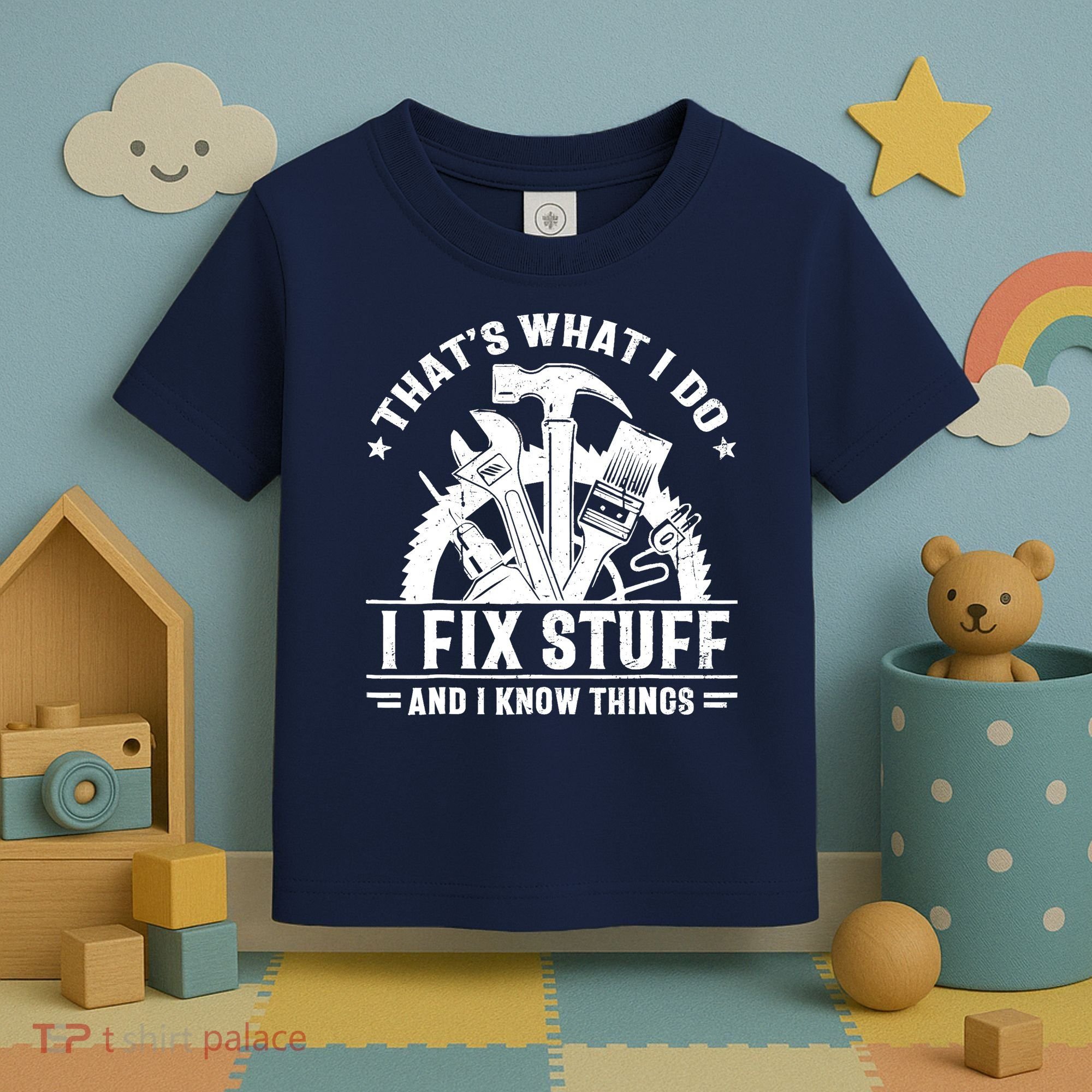 That's What I Do I Fix Stuff And I Know Things Funny Saying Toddler T-Shirt