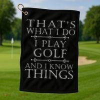 That's What I Do I Play Golf Funny Golfer Golfing Golf Towel thumb 1
