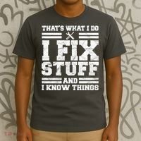 That's What I Do I Fix Stuff And I Know Things Funny T-Shirt thumb 3