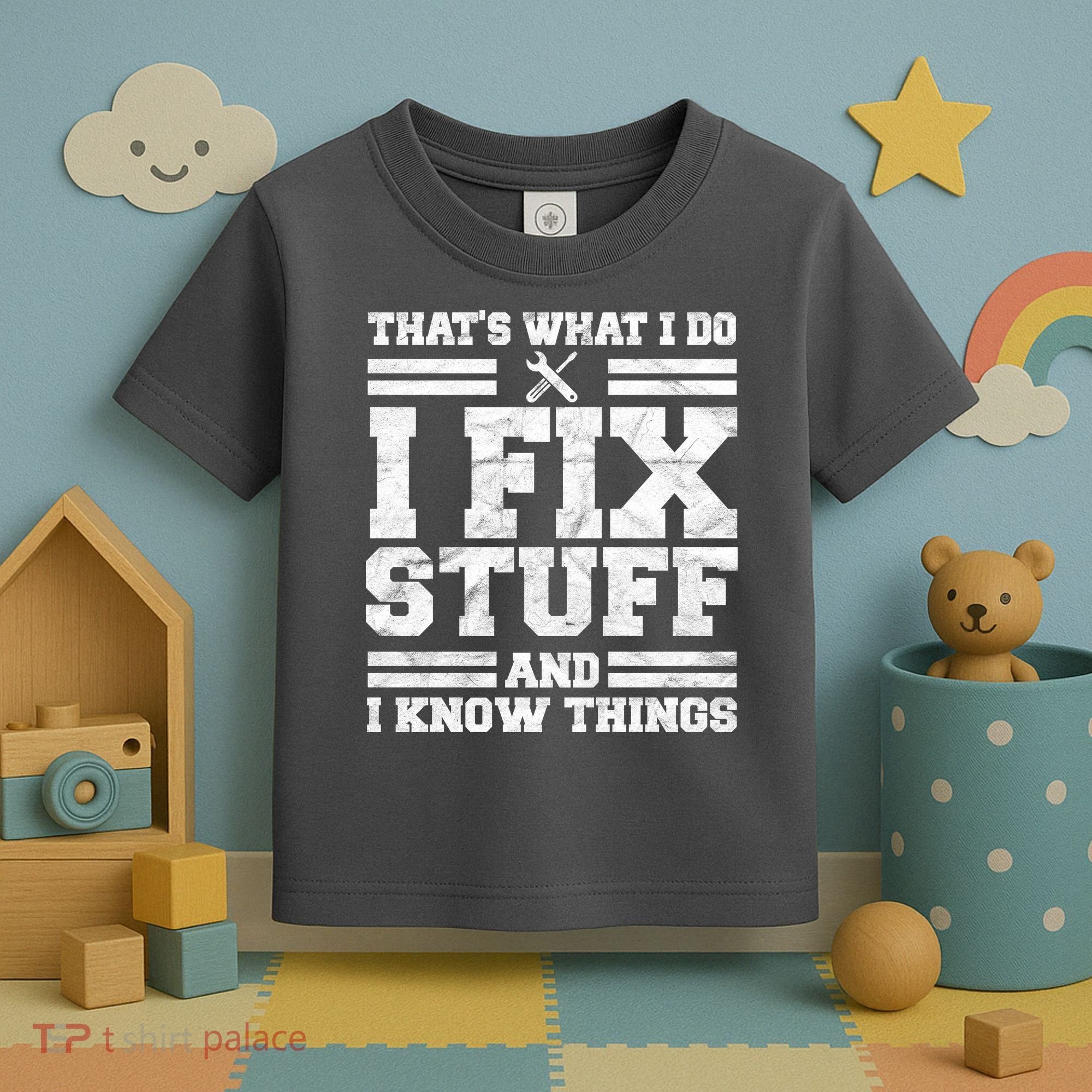 That's What I Do I Fix Stuff And I Know Things Funny Toddler T-Shirt