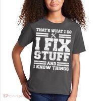 That's What I Do I Fix Stuff And I Know Things Funny Kids T-Shirt thumb 2