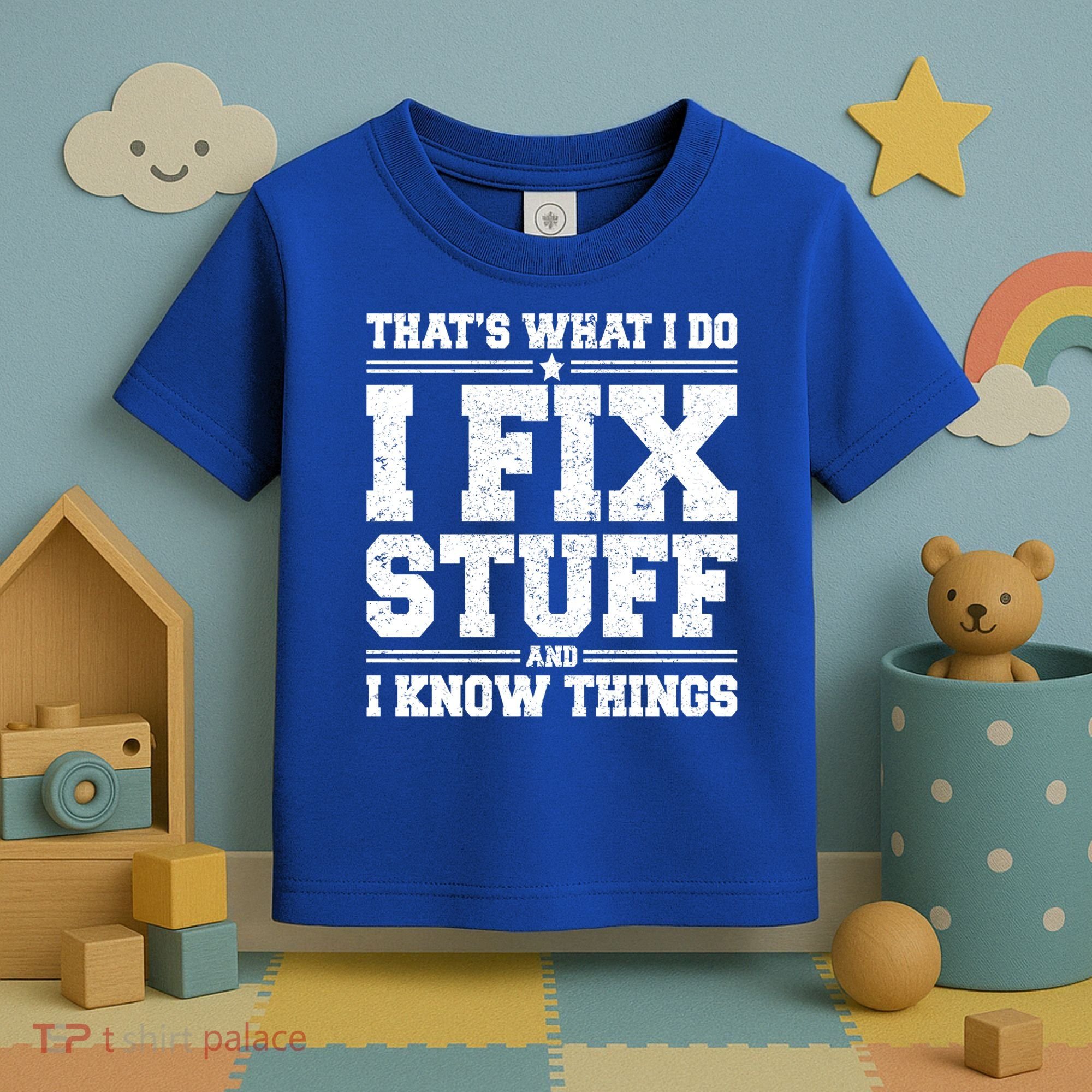 That's What I Do I Fix Stuff And I Know Things Funny Saying Great Gift Toddler T-Shirt