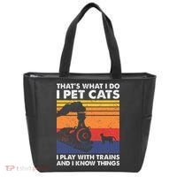 ThatS What I Do I Pet Cats I Play With Trains Model Train Tote Bag thumb 0