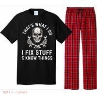 That's What I Do I Fix Stuff and I Know Things Mechanic Pajama Set thumb 0