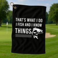 That's What I Do I Fish And I Know Things, Gift For Fish Lovers Golf Towel thumb 1