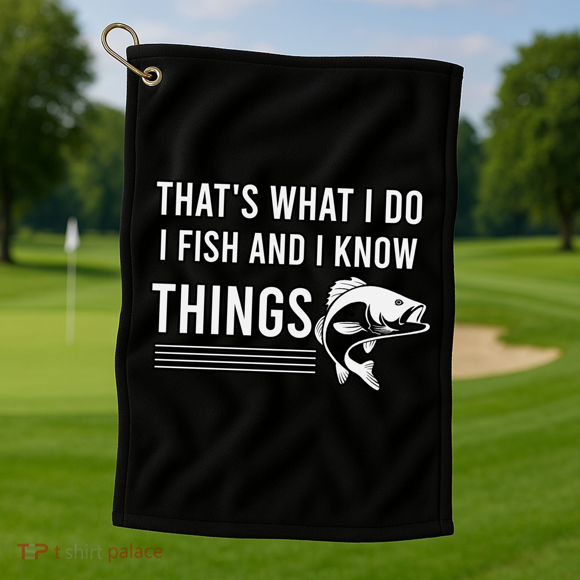 That's What I Do I Fish And I Know Things, Gift For Fish Lovers Golf Towel