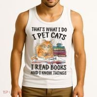 That's What I Do I Pet Cats I Read Books And I Know Things Tank Top thumb 3