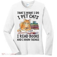 That's What I Do I Pet Cats I Read Books And I Know Things Women's Long Sleeve Shirt thumb 0