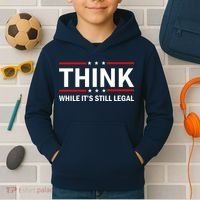 Think While It's Still Legal Stand Up For Freedom Kids Hoodie thumb 2