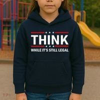 Think While It's Still Legal Stand Up For Freedom Kids Hoodie thumb 3