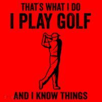 Thats What I Do I Play Golf And I Know Things Golfing Sport Gift Santa Hat thumb 1