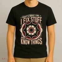ThatS What I Do I Fix Stuff Vintage Mechanic Graphic T-Shirt thumb 3