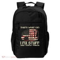 That's What I Do I Fix Stuff And I Know Things American Flag Backpack thumb 0
