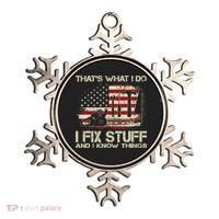 That's What I Do I Fix Stuff And I Know Things American Flag Ornament thumb 0