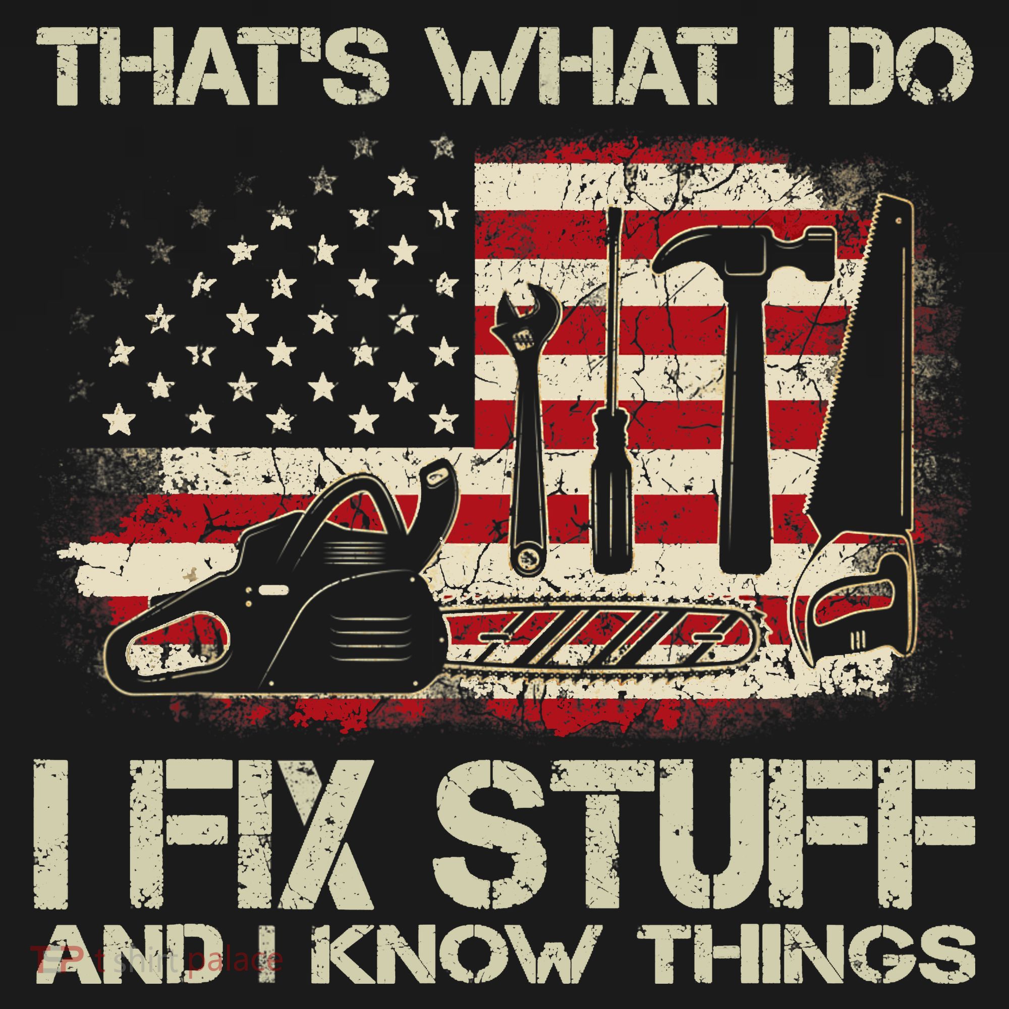 That's What I Do I Fix Stuff And I Know Things American Flag Ornament