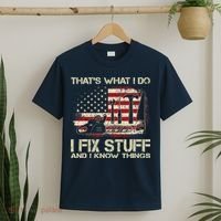 That's What I Do I Fix Stuff And I Know Things American Flag T-Shirt thumb 2