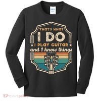 That's What I Do I Play Guitar And I Know Things Kids Long Sleeve Shirt thumb 0