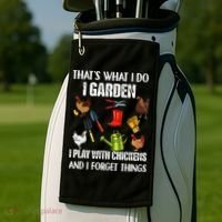 Thats What I Do I Garden I Play With Chickens Forget Things Golf Towel thumb 2