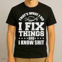 That's What I Do I Fix Things And I Know Shit Funny Saying T-Shirt thumb 3