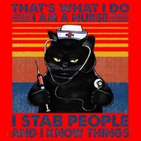 Thats What I Do I Am A Nurse I Stab People Cats Nursing Santa Hat thumb 1
