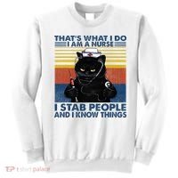 Thats What I Do I Am A Nurse I Stab People Cats Nursing Sweatshirt thumb 0