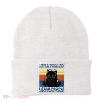 Thats What I Do I Am A Nurse I Stab People Cats Nursing Beanie thumb 0