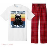 Thats What I Do I Am A Nurse I Stab People Cats Nursing Pajama Set thumb 0