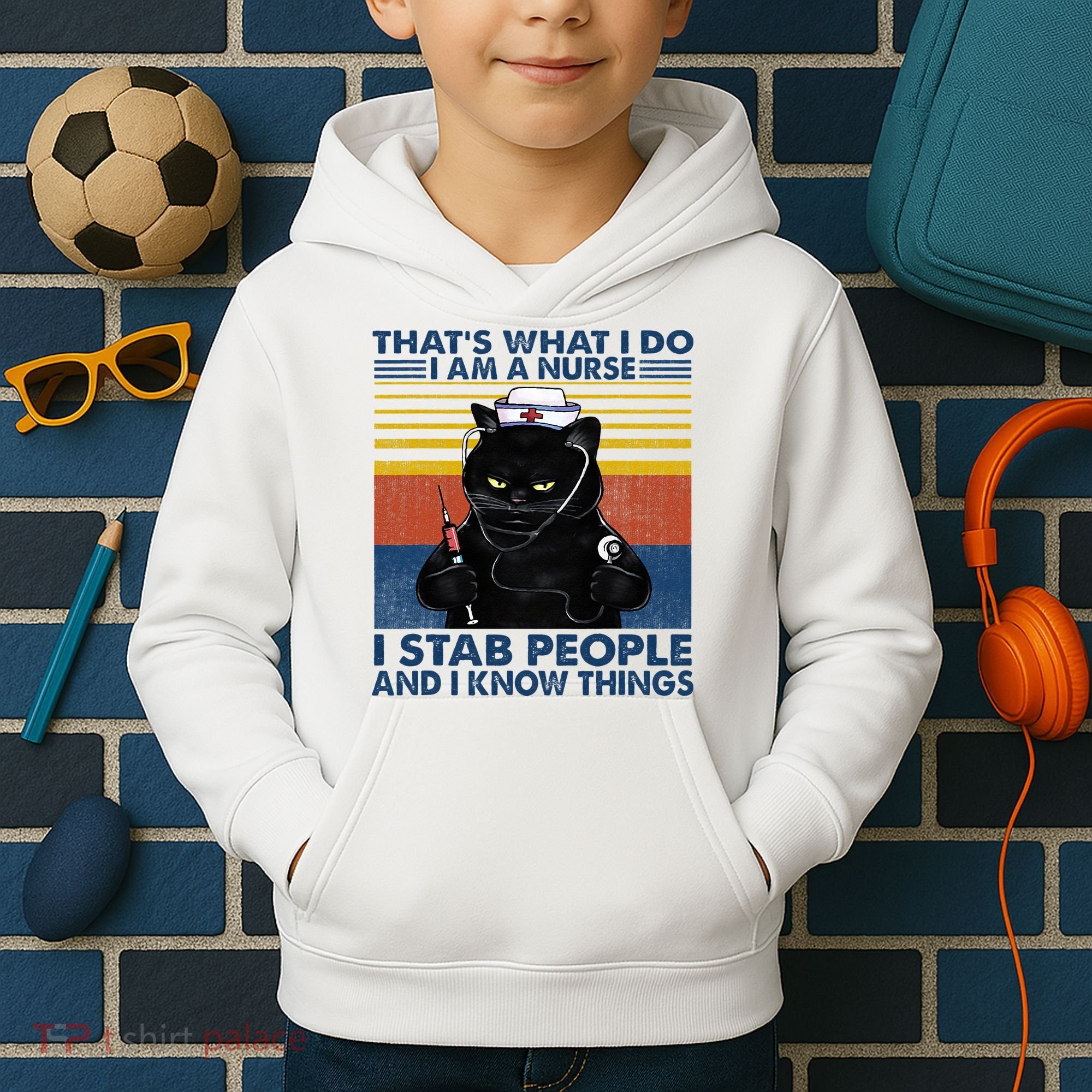 Thats What I Do I Am A Nurse I Stab People Cats Nursing Kids Hoodie