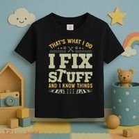 That's What I Do I Fix Stuff And I Know Things Funny Saying Toddler T-Shirt thumb 3