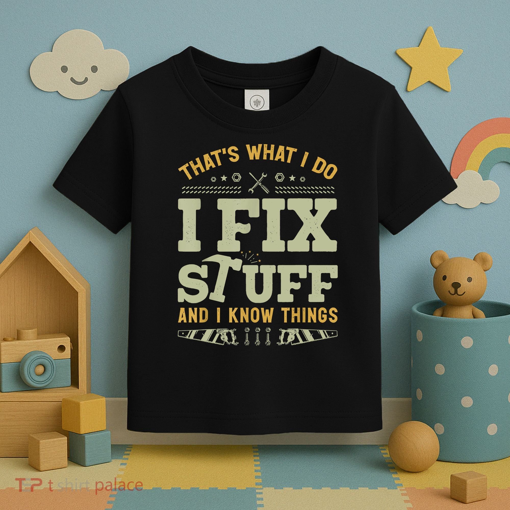 That's What I Do I Fix Stuff And I Know Things Funny Saying Toddler T-Shirt