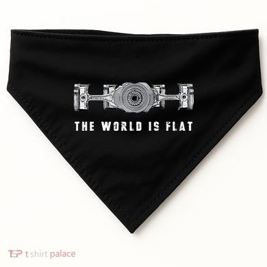 The World Is Flat Boxer Engine Car Enthusiast USA-Made Doggie Bandana