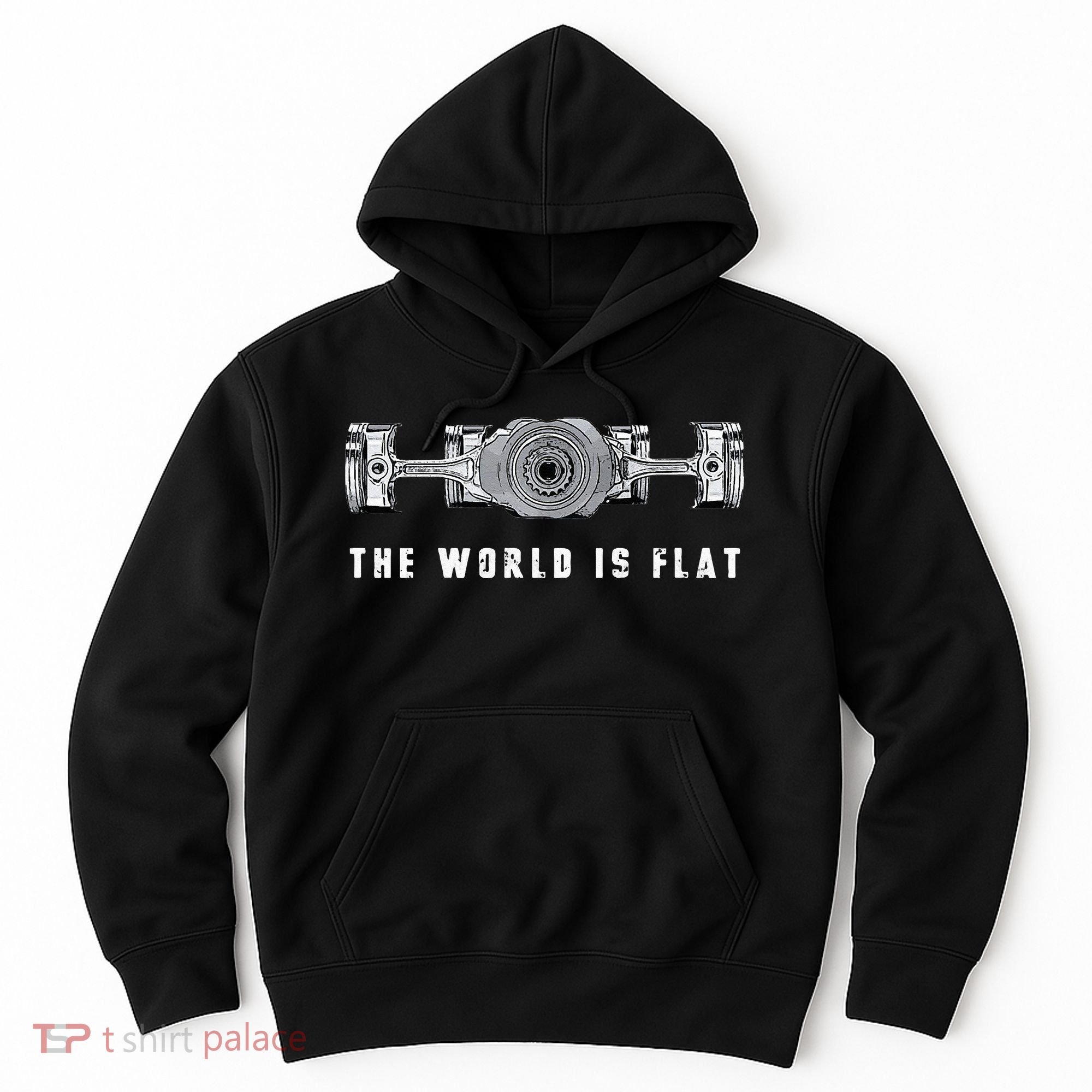 The World Is Flat Boxer Engine Car Enthusiast Hoodie