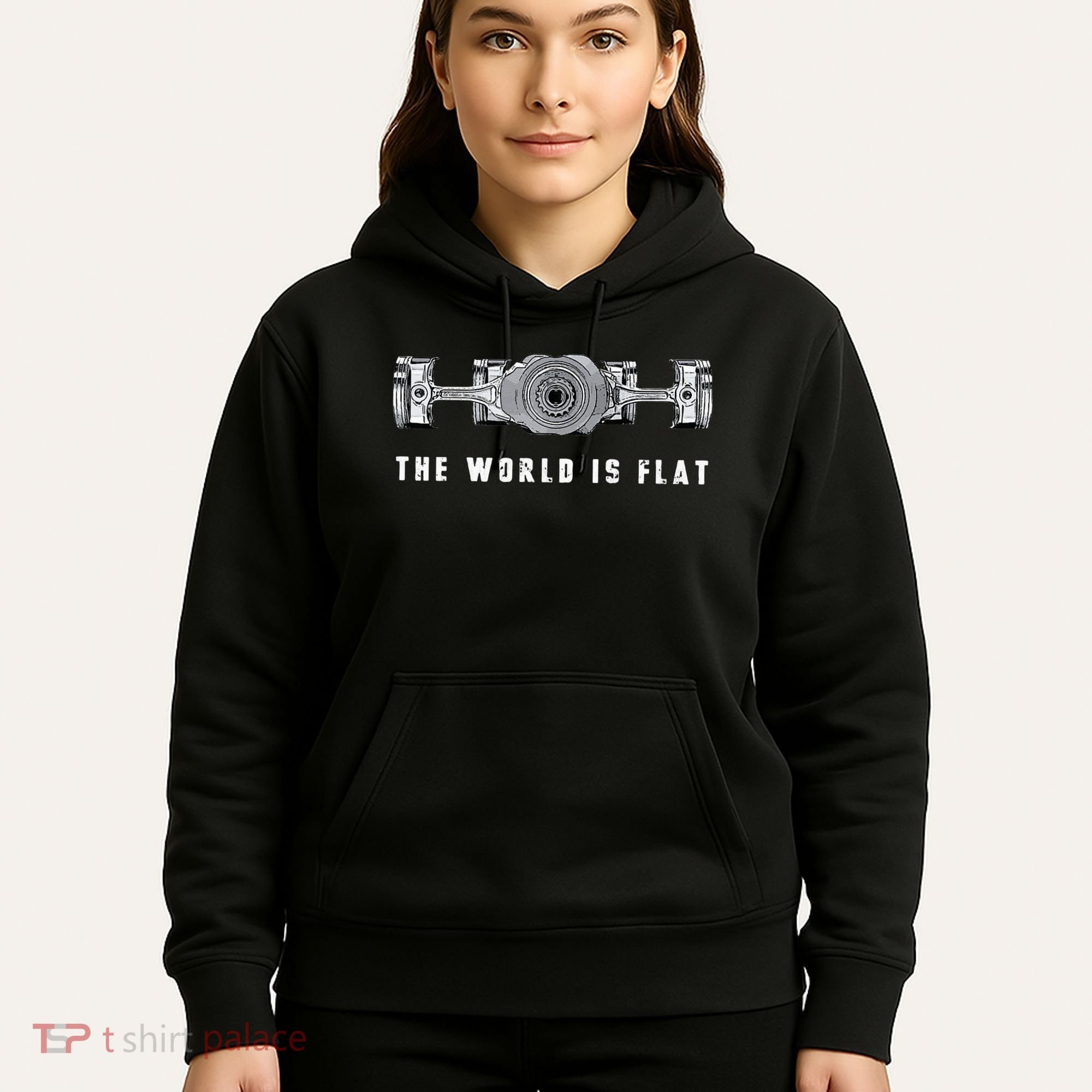 The World Is Flat Boxer Engine Car Enthusiast Hoodie
