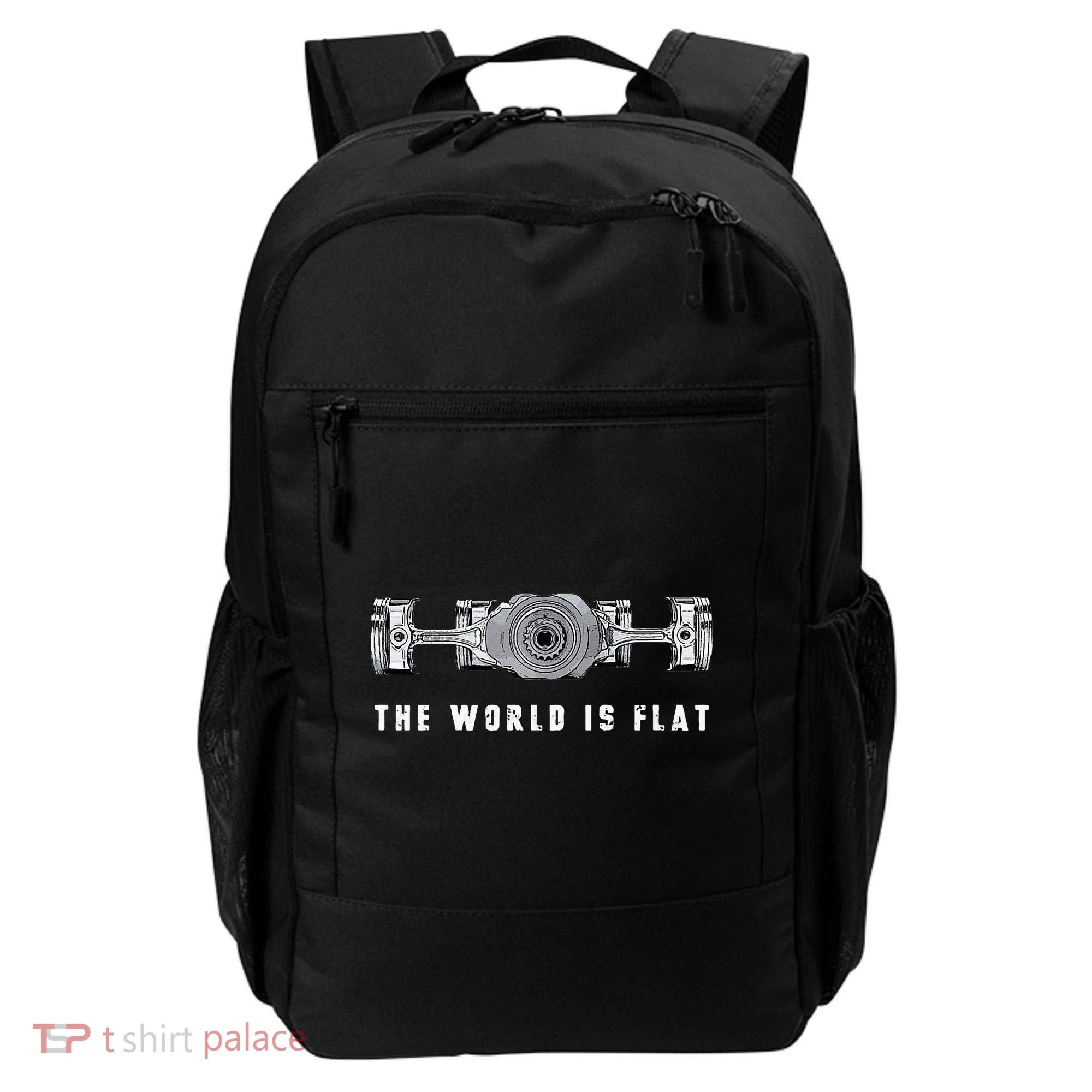 The World Is Flat Boxer Engine Car Enthusiast Backpack