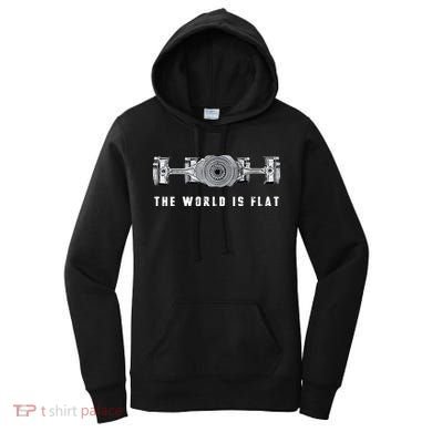 The World Is Flat Boxer Engine Car Enthusiast Women's Hoodie