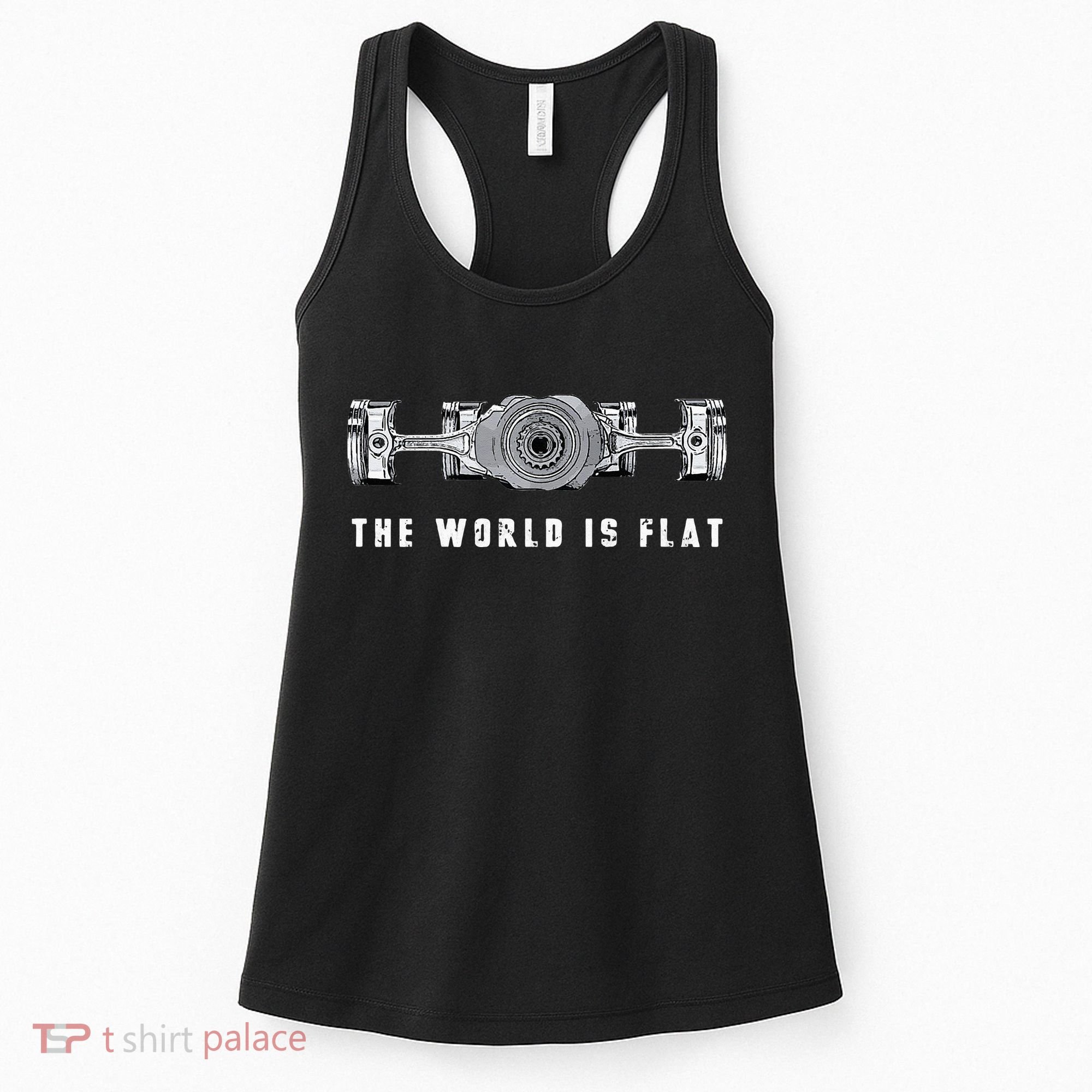 The World Is Flat Boxer Engine Car Enthusiast Women's Tank Top