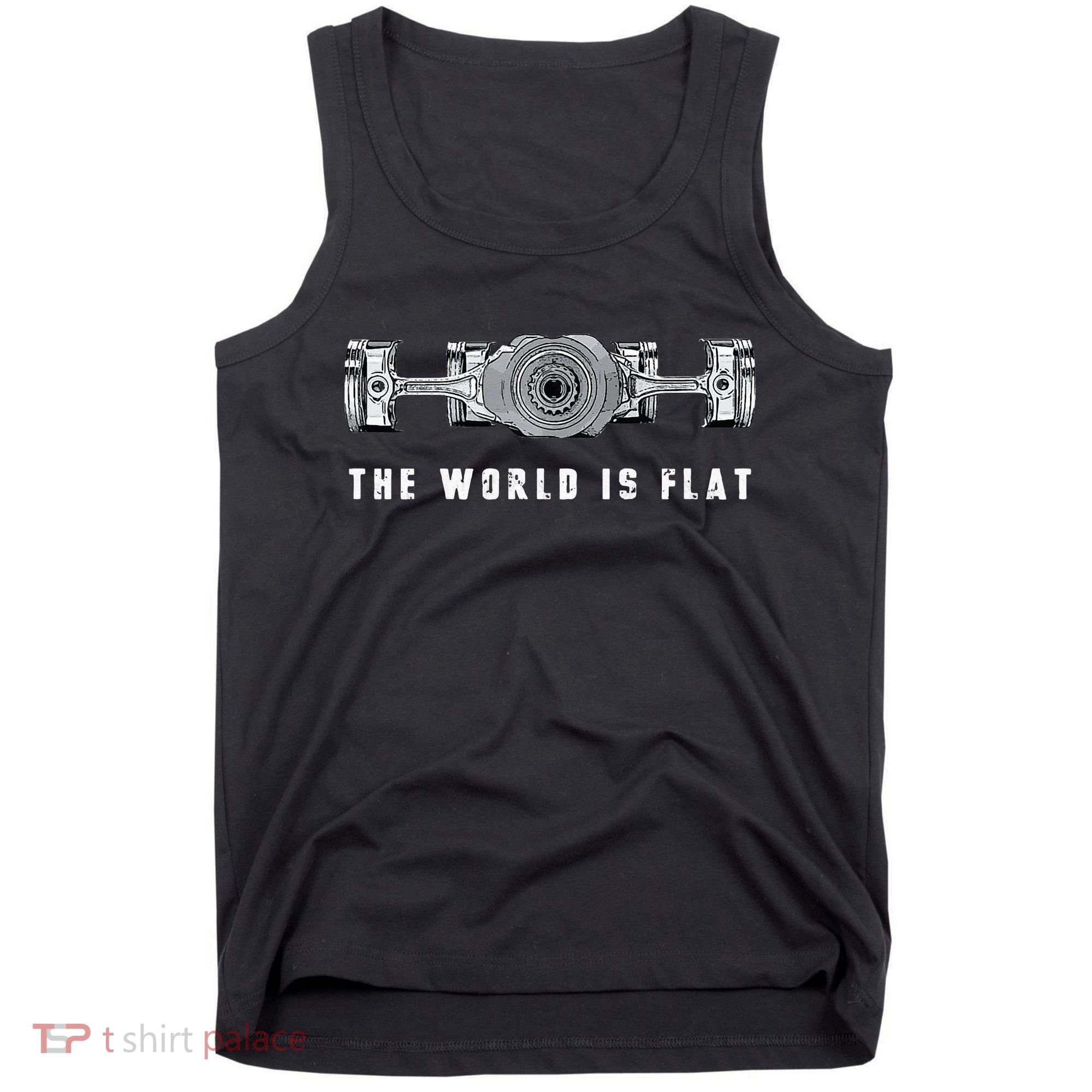 The World Is Flat Boxer Engine Car Enthusiast Tank Top