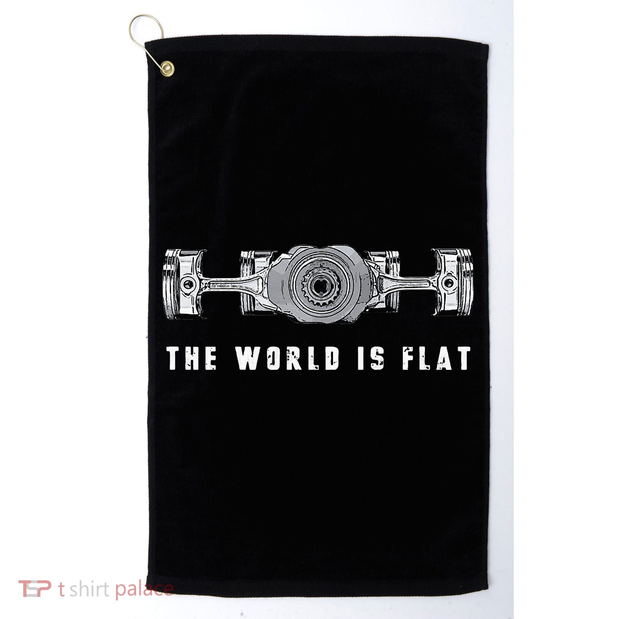 The World Is Flat Boxer Engine Car Enthusiast Golf Towel