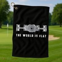 The World Is Flat Boxer Engine Car Enthusiast Golf Towel thumb 1