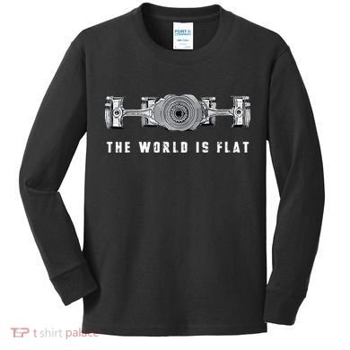 The World Is Flat Boxer Engine Car Enthusiast Kids Long Sleeve Shirt
